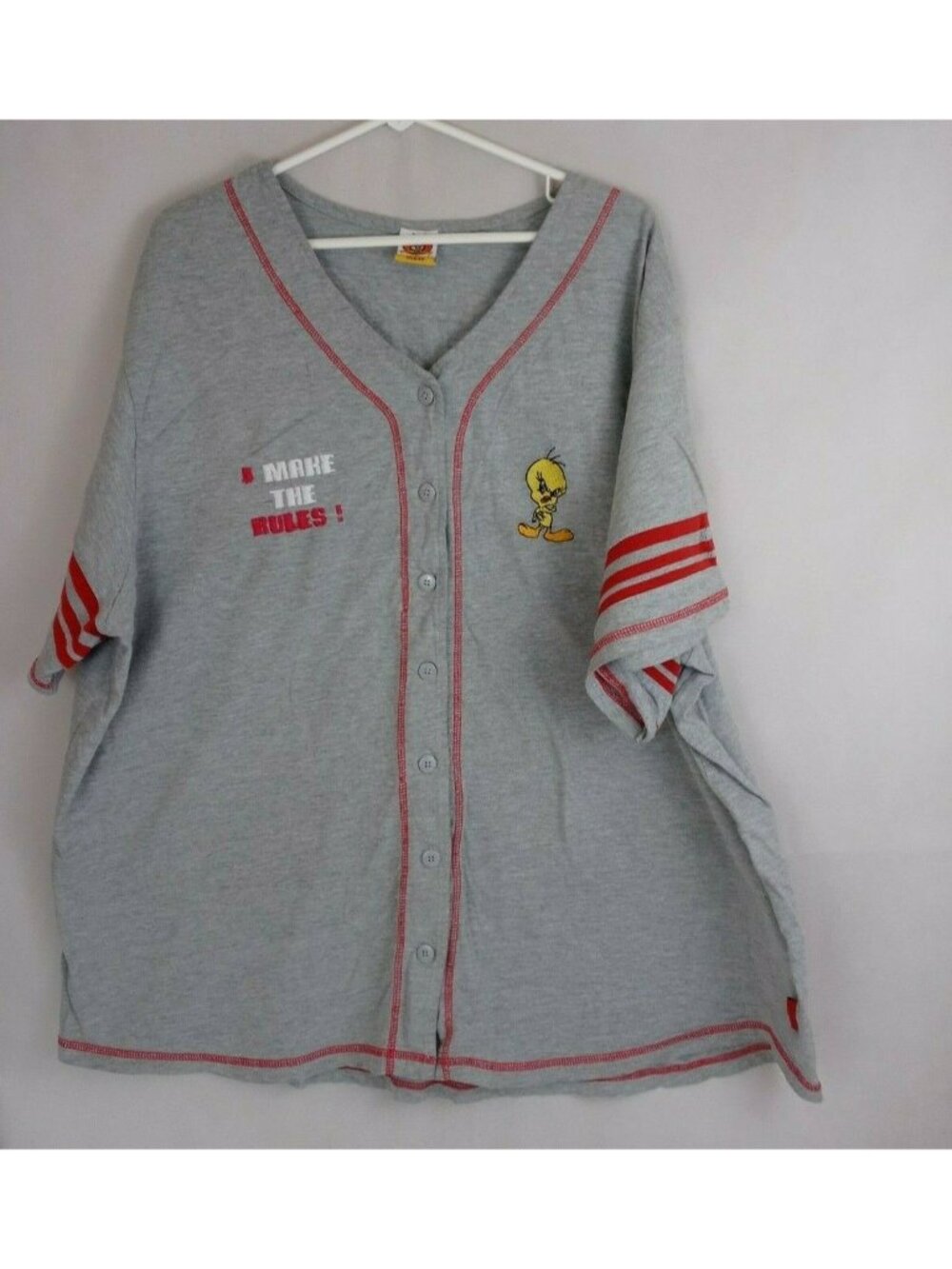Vintage Freeze Looney Tunes Tweety Bird " I Make The Rules" Baseball Jersey 3XL